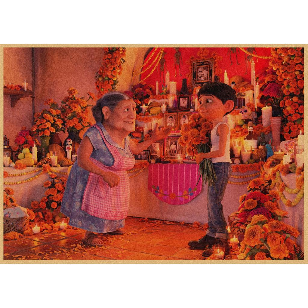 Coco Retro Anime Kraft Paper Poster - Decorative Wall Art Mural