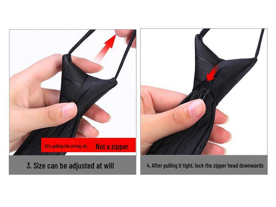 Zipper Style Knot-Free Men's Business Casual Tie