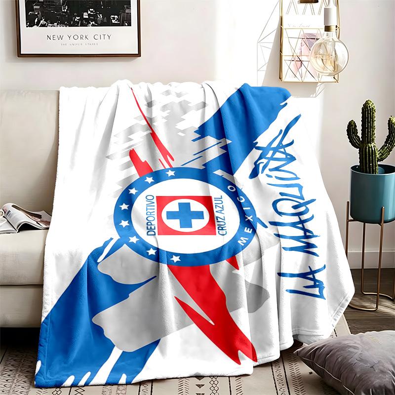 Cruz Azul Theme Personalized Outdoor Flannel Blankets Soft And Suitable For All Seasons Perfect For Sofas Beds And Camping