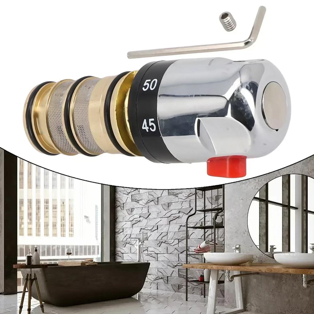 Thermostatic Mixer Valve Repair Kit Cartridge Intelligent Saving Temperature Range Valve Handle 0.1-0.5Mpa Brass
