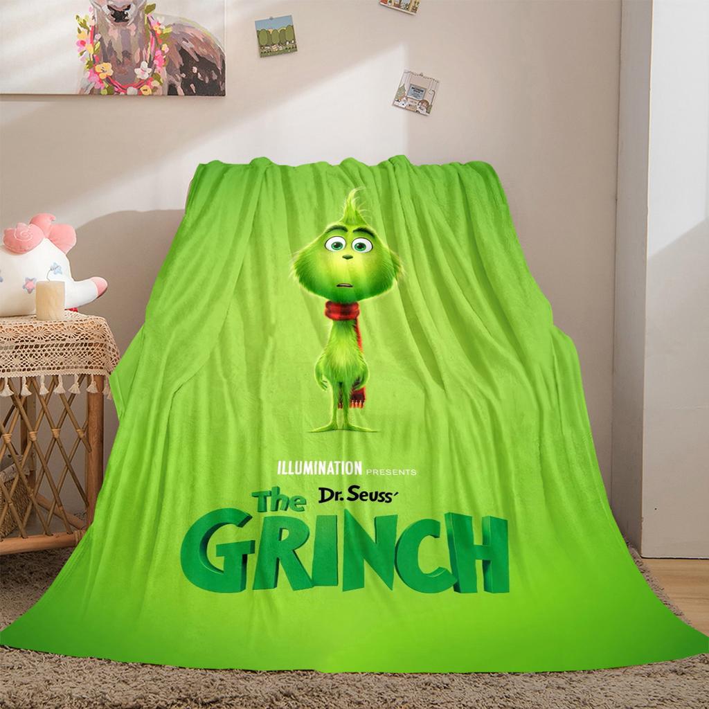 Christmas Gift Comedy Movie How the Grinch Stole Christmas blanket home warming, four season bed decoration sofa cover flannel throwing blanket K4