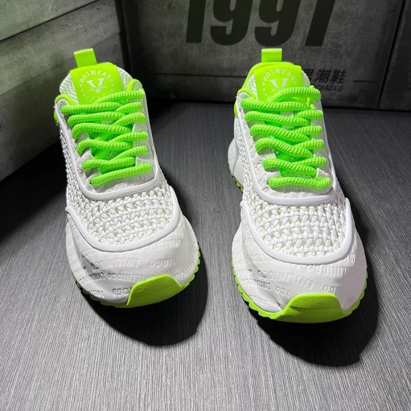 Men's Cotton Chunky Sneakers Spring Summer Breathable Soft-soled Leather Casual Shoes Trend Men Vulcanized Shoes Zapatos