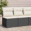 Vidaxl 2-Cz. Furniture Set With Cushions, Black, Poly Rattan And Acacia