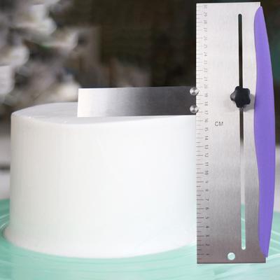 Scraper Adjustable Height Easy To Assemble Stainless Scraper Manual Steel Cream Smoother Baking Tool