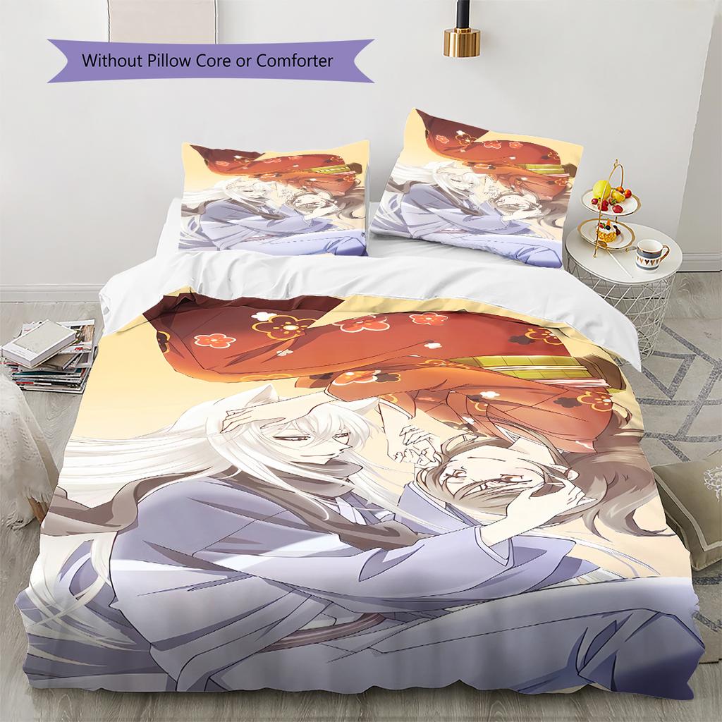 Kamisama Kiss Pattern Bedding,Quilt Set Quilt Cover Pillowcase Home Birthday Gift (1 * duvet cover + 2 * pillowcase, without core)