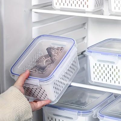 Multifunctional Sealed Freshness Box for Fruits and Vegetables with Drainage Sink-Kitchen Refrigerator Organizer Bins