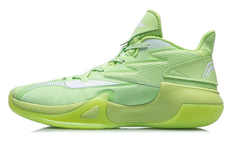 Li Ning Sprint SE Амортизирующие Баскетбольные Кроссовки Средней Высоты Мужские Nouveau Листовой Зеленый ABPR061-2 42