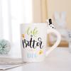 Cute Animal Handle Ceramic Mug,Stylish Restaurant Coffee Mugs, Office Breakfast Milk Mug, Fun Tea Cup, Christmas Gift Water Cups