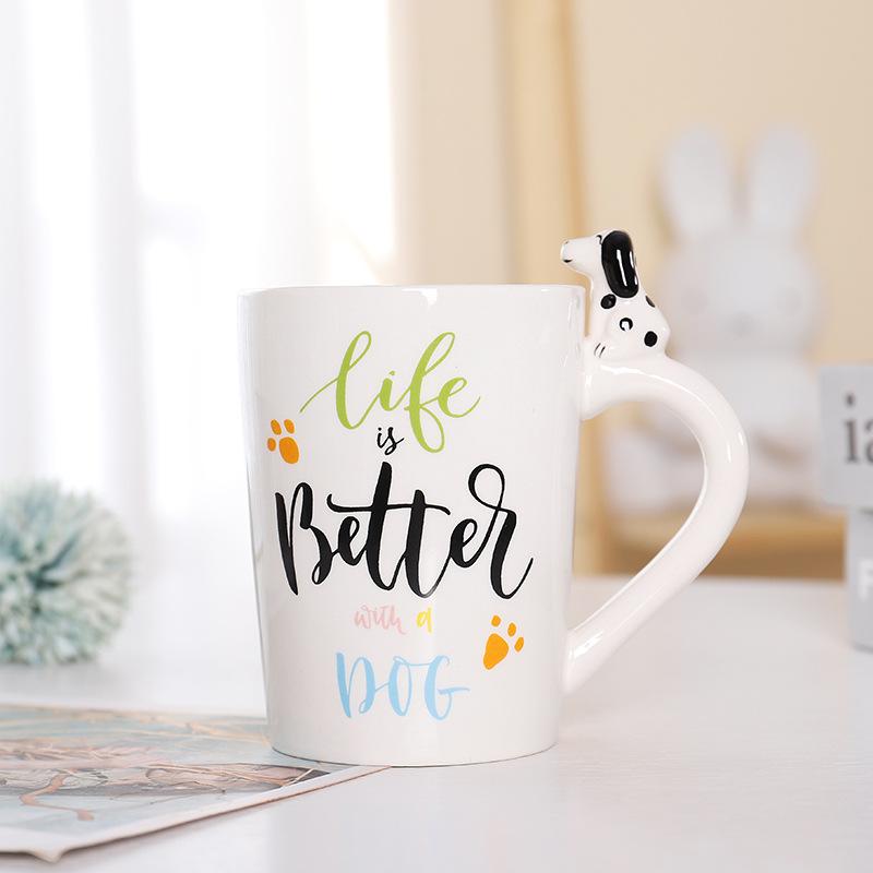 Cute Animal Handle Ceramic Mug,Stylish Restaurant Coffee Mugs, Office Breakfast Milk Mug, Fun Tea Cup, Christmas Gift Water Cups