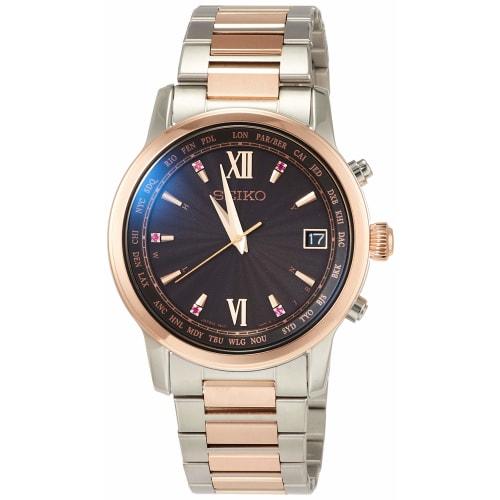

Seiko Watch BRIGHTZ Solar Radio-Controlled Watch 2020 LIMITED EDITION (800 pieces) Ruby-Set Dial World Time Display SAGZ100 Men s Silver