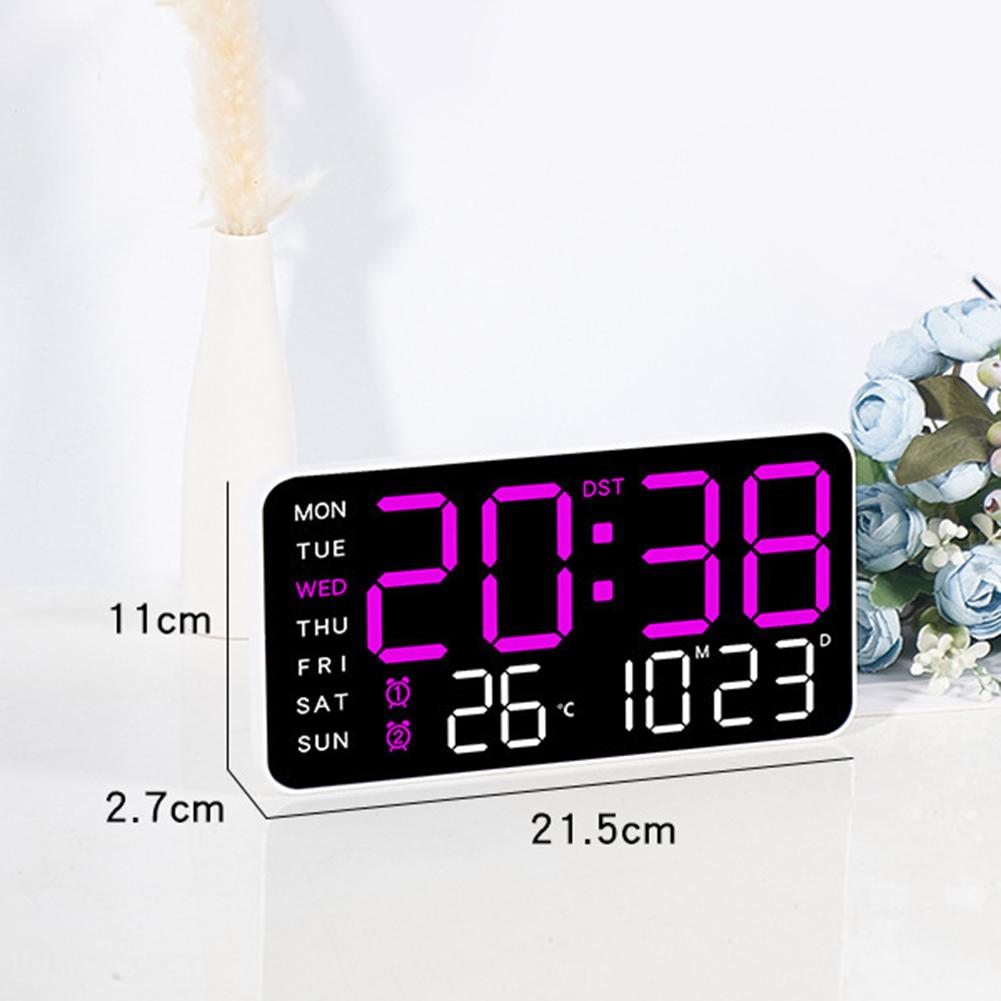 Adjustable Brightness LED Digital Table Wall Clock Temperature Date Week