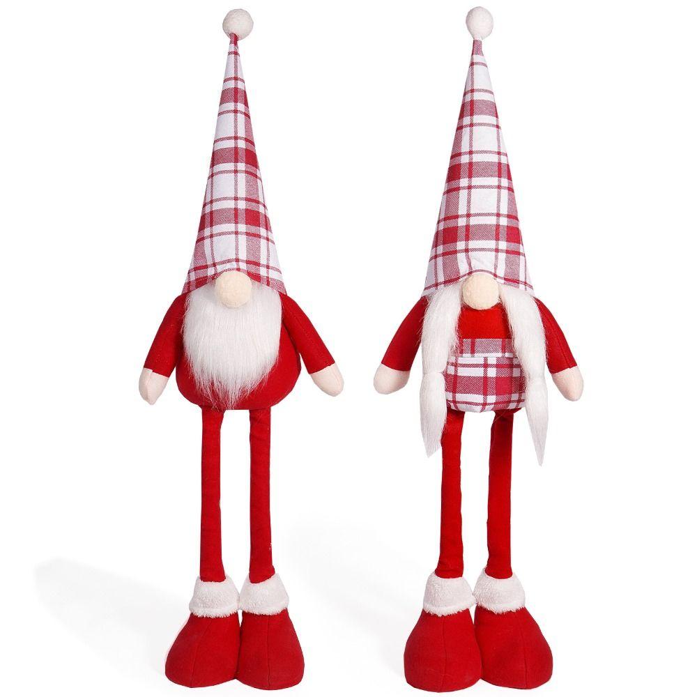 Cute Christmas Telescopic Doll Ornaments Red Merry Christmas Decoration  Xmas Festival Decor