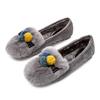Candy Color Furry Balls Winter Shoes Fur Espadrilles Shoes Woman Cozy Plush Flats Rabbit Hair Mocasines Big Size 43
