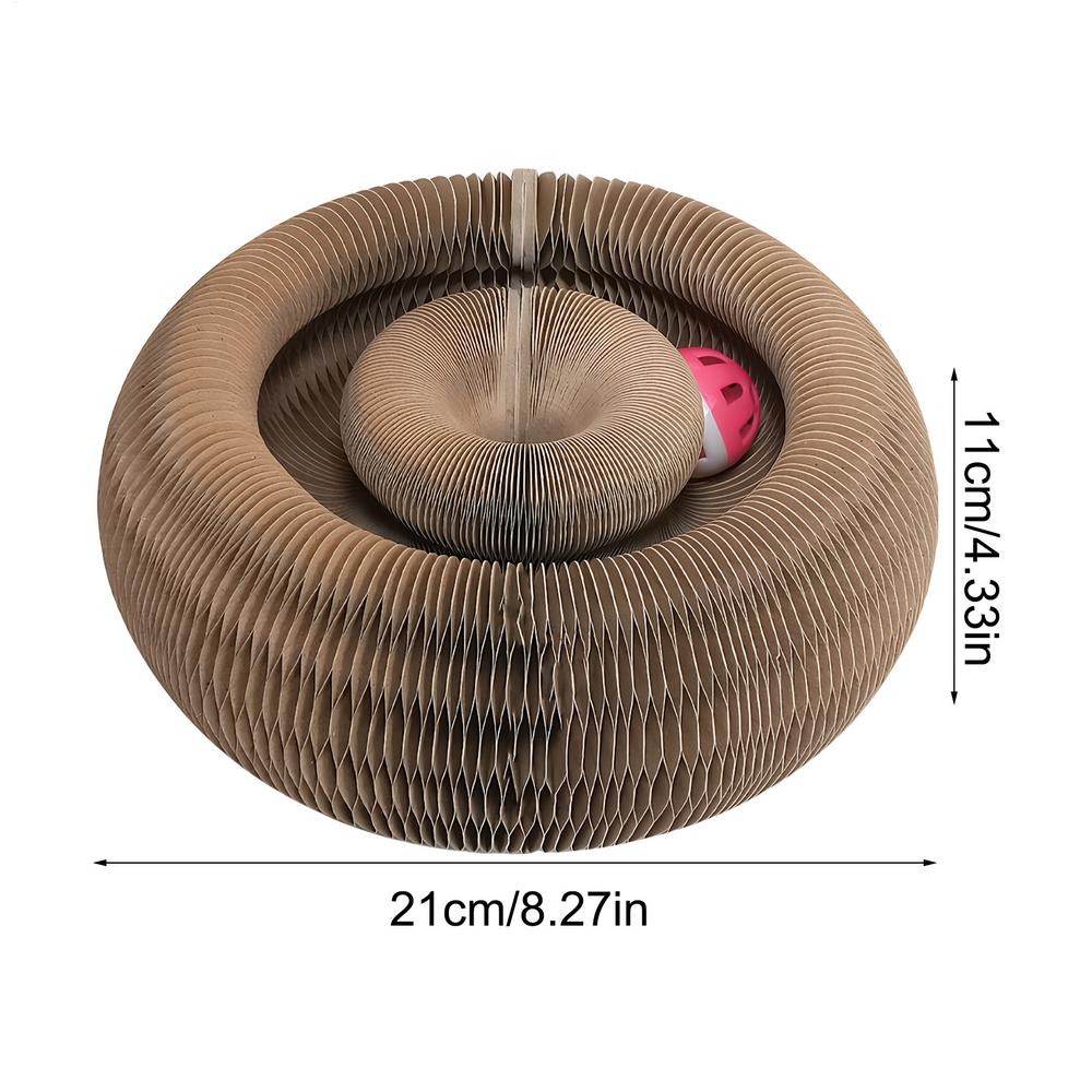 

Cat Scratching Board Mental Physical Exercise Interactive Toy Accordion Cat Scratching Board With Bell For Indoor Outdoor жёлтый