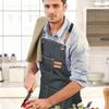 New Fashionable Waterproof Canvas Kitchen Apron Women's Men's Chef Work Apron Barbecue Restaurant Bar Store Cafe Beauty Nail Studio Uniforms