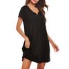 Short Sleeved Pajamas V-neck Soft And Comfortable Button Folding Pajamas Home Clothes Short Pajamas Dress