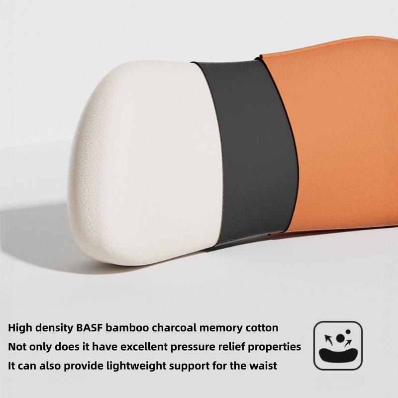 Luxury Car Lumbar Support Seat Cushion, Faux Suede Velvet Padding, All-Season Breathable Memory Foam Car Lumbar Pillow