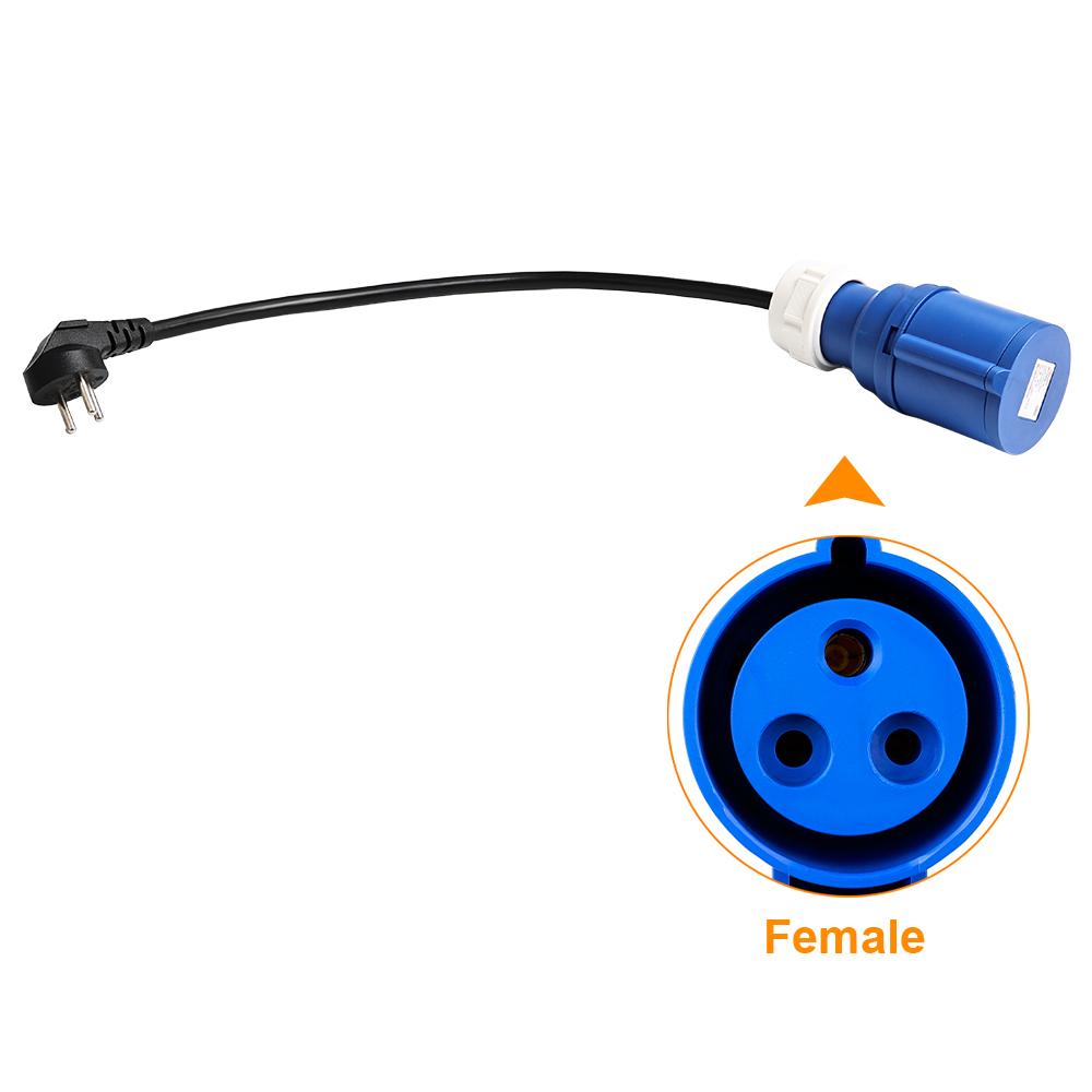 IPENGEN EV Charger Israel Plug To CEE Blue Power Female Plug 3 Pins Socket Adapter Connect with 32A 1Phase 7KW Portable Charger