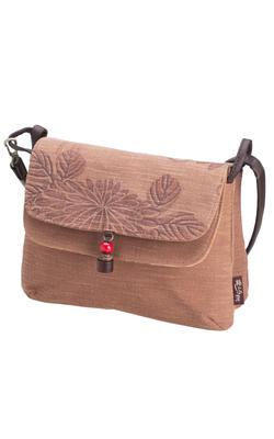 Creare Kiki Women's Shoulder Bag, Lightweight, Crossbody, Made In Japan, Persimmon Tannin Dyed, Japanese Style, Hanasaraza (Sarasa) Pattern, Macaron