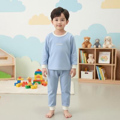 Set de lenjerie termică din fleece pentru copii: Set de bază Top și Pantaloni pentru Băieți și Fete - Pantaloni de Casă pentru Toamnă