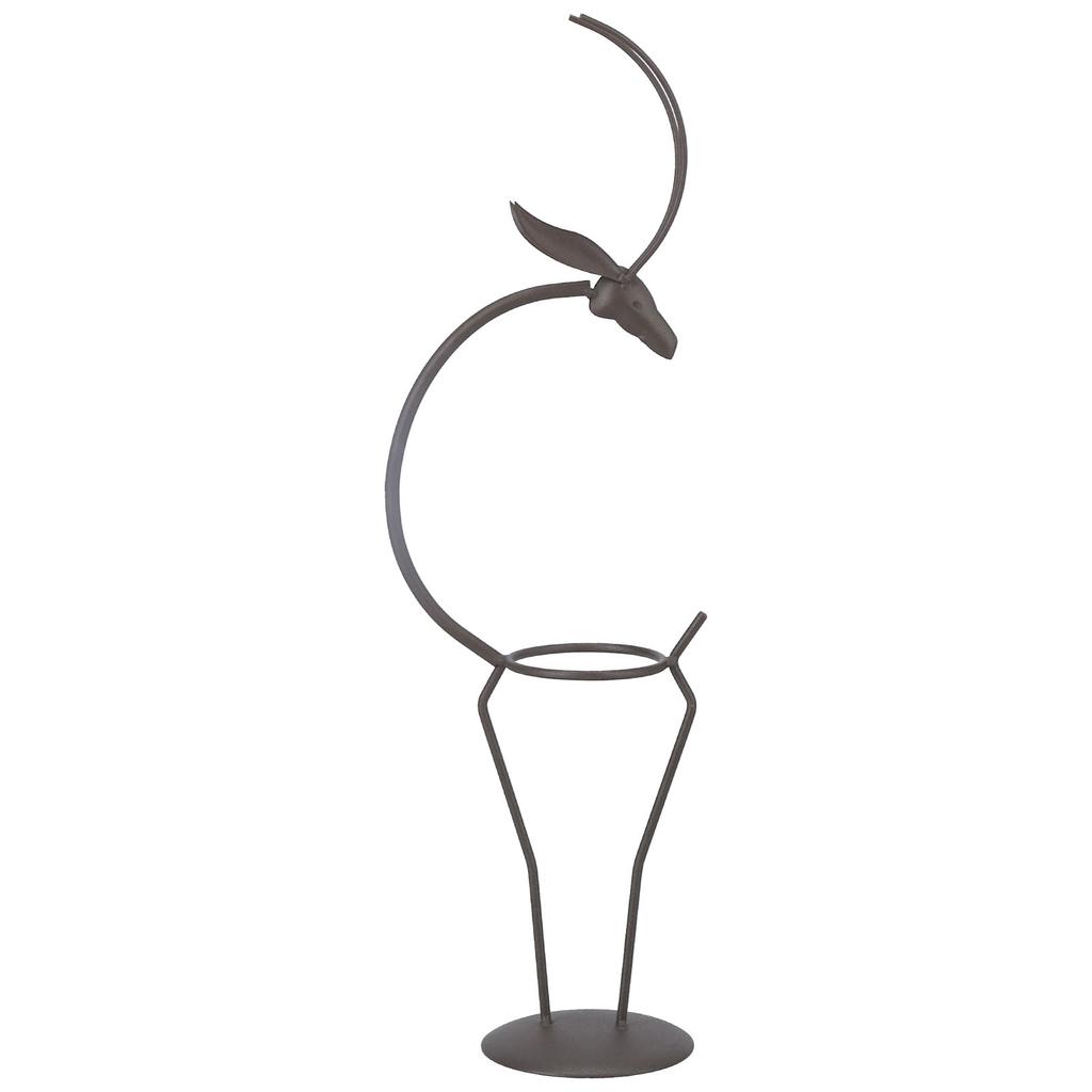 Hjortformad Smidesjärn Växtställ Transparent Glas Hydroponisk Växtvas för Vardagsrum Typ B