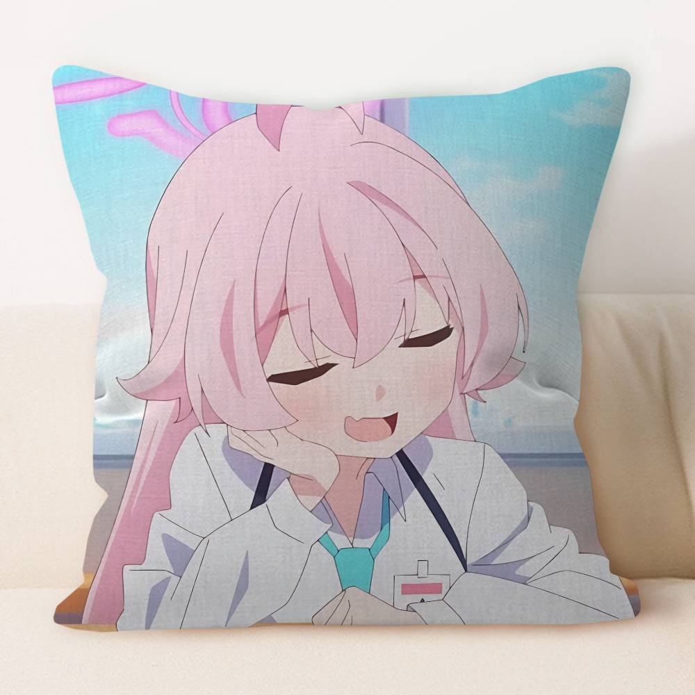 B-blue Archive Anime Kissenbezug 45x45cm Weich Gemütlich Baumwolle Outdoor Dekorative Kissenbezüge mit Reißverschluss für Couch