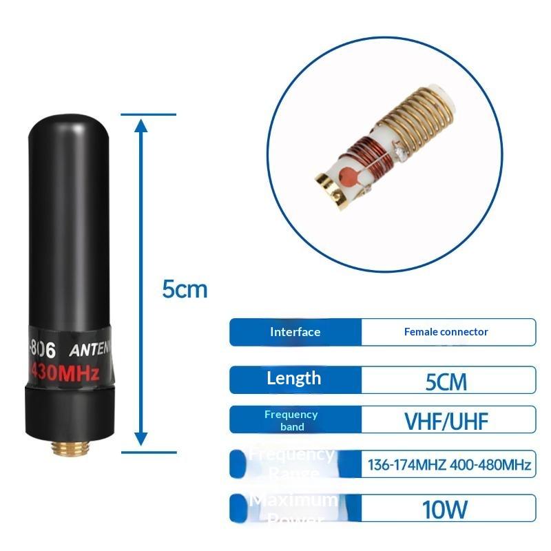 Abbree Ar-806+ Dual Band Mini Antenna Sma-Female Vhf Uhf 10W High Gain For Uv-5R Mini Uv-21 Pro Uv-32 888S Two Way Radio