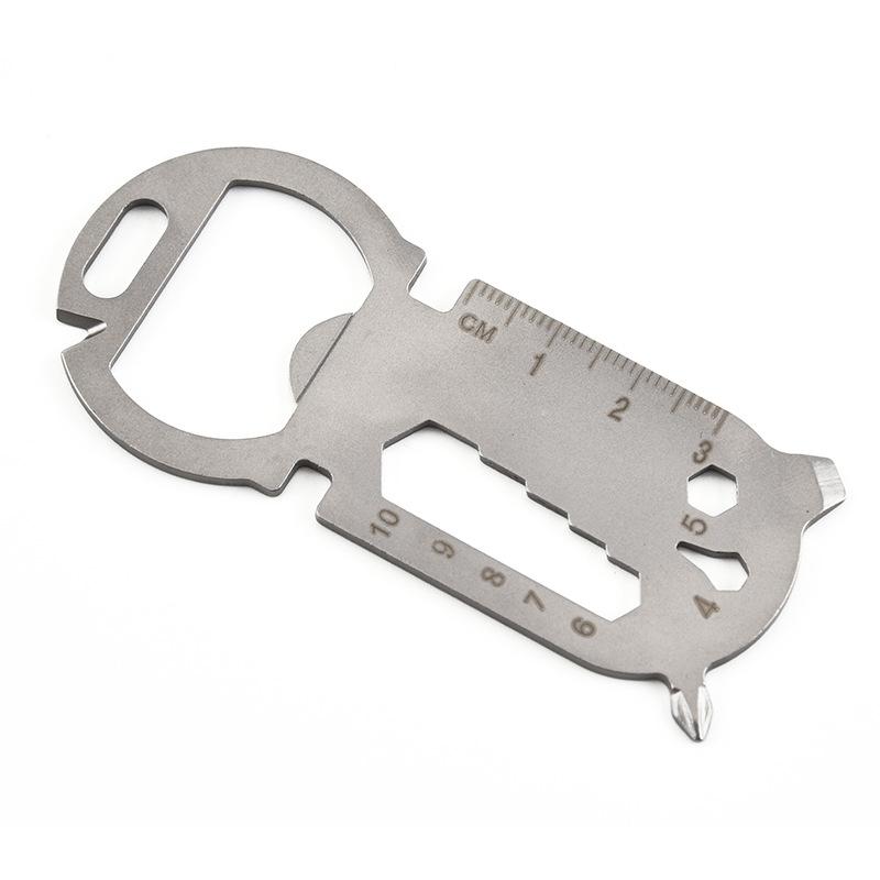 SS muntifunction mini EDC tools card beer openners knife key chain ruler screwdriver wrench Cross batch for M2-M6 portable outdo