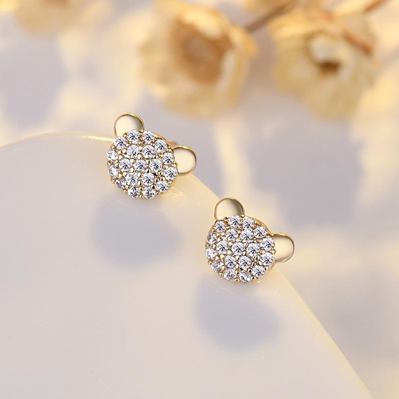 Mickey Earrings Mouse Earrings Simple and Cold Wind Earrings for Women Small and Anti-allergic