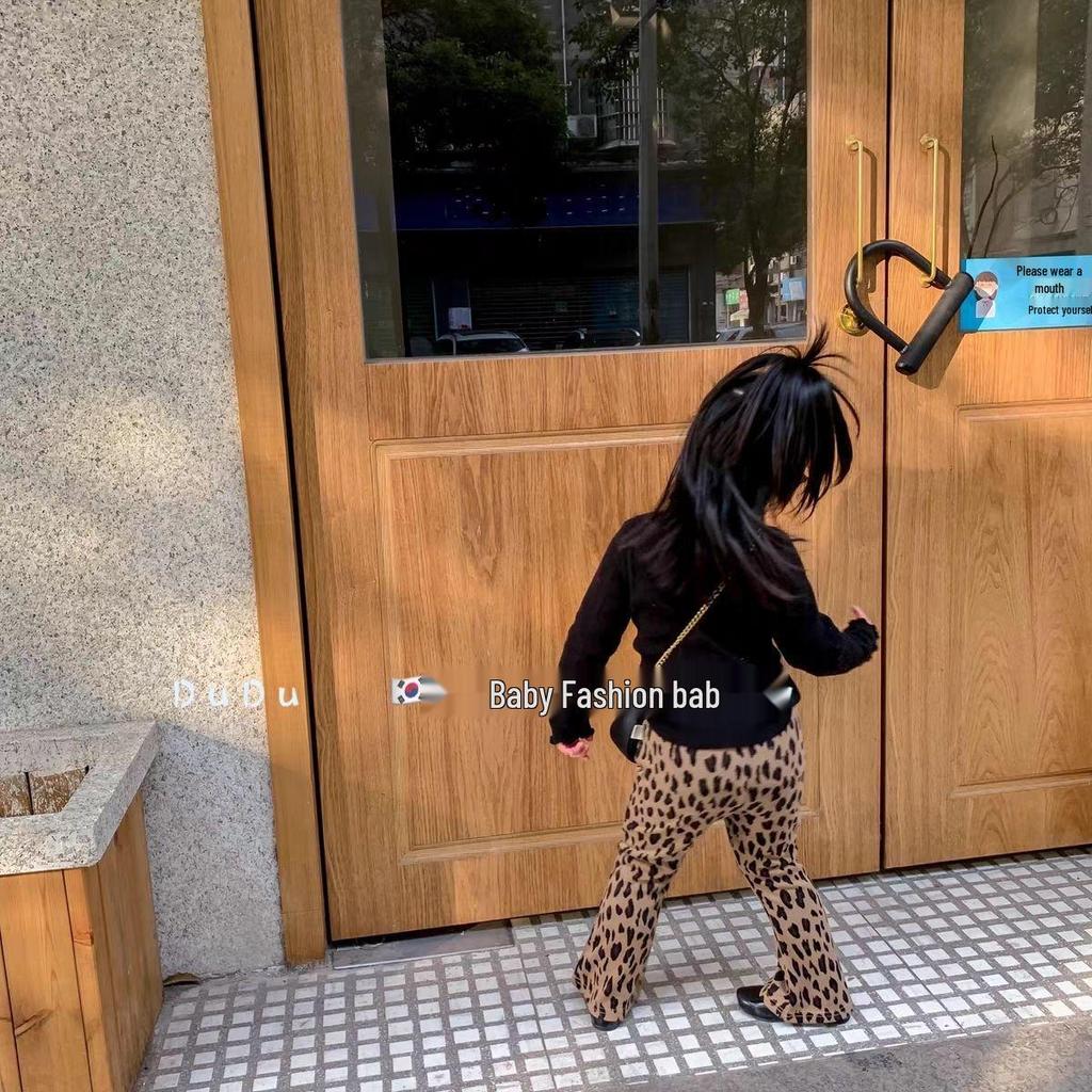 Girls' Fleece-Lined/Unlined Flare Pants - Autumn/Winter Korean Style Children's Long Trousers