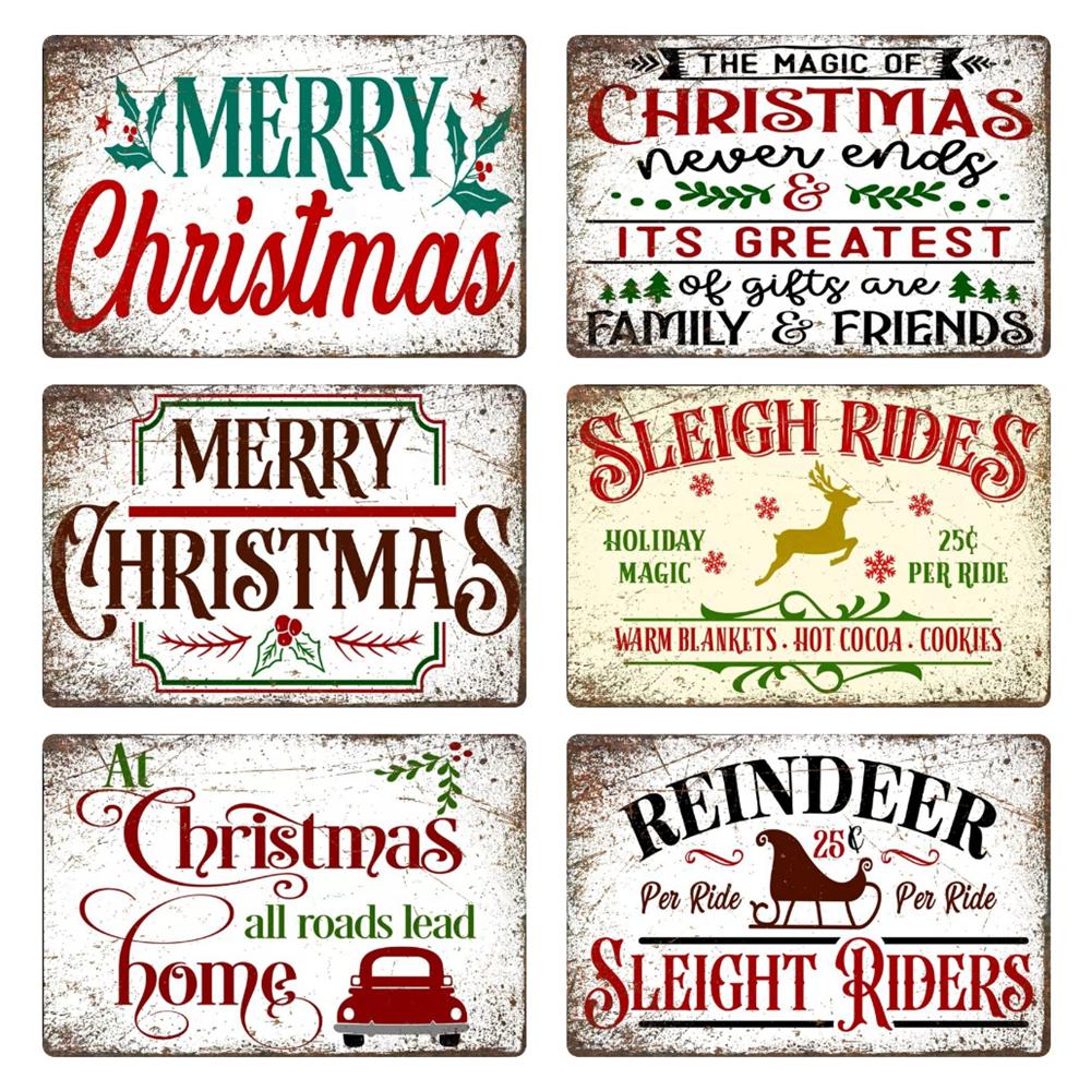 Retro Merry Christmas Metal Wall Decor, Vintage Christmas Bakery Metal Sign, for Gift  Bar Club Cafe, Room Decoration, WY299