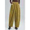 Damen Cord-Schlaghose mit hoher Taille - Frühling/Herbst Lässige lockere Passform