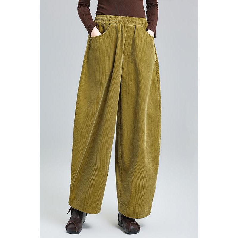 Damen Cord-Schlaghose mit hoher Taille - Frühling/Herbst Lässige lockere Passform