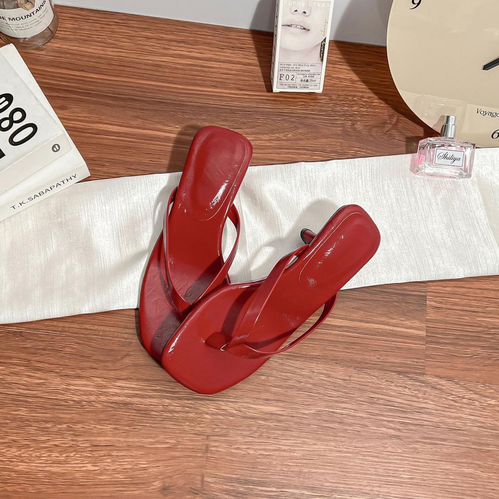Summer New High-heeled Sandals Women's High-end Flip-flops Toe Slippers Women's Shoes with Heels To Go Out