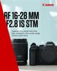 Canon Is an STM Zoom Lens RF16-28mm F2.8 Ultra-wide-angle Black.