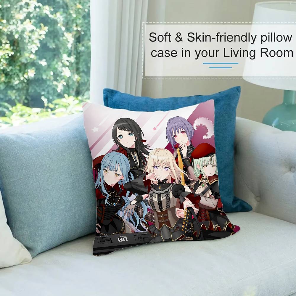 B-Bang Dream Ave Mujica Cartoon Pillow Case Cushion Cover Soft Cute Throw Pillow Case For Sofa Pillowcase Polyester With Zipper