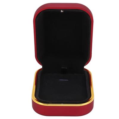 LED Pendant Necklace Box Rectangular Rounded Edges Soft Lining Jewelry Gift Box with LED Light for