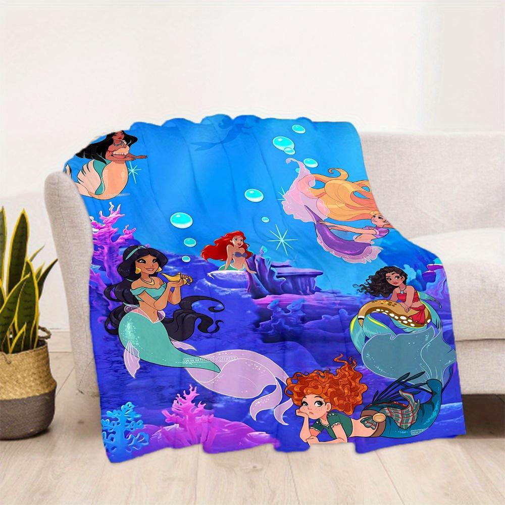 1pc, Disney Classic Princesses Blanket Seasonal Home Decorative Throw for Room, Soft Warm Bedding Gift Idea for Family and Friend, Living Room