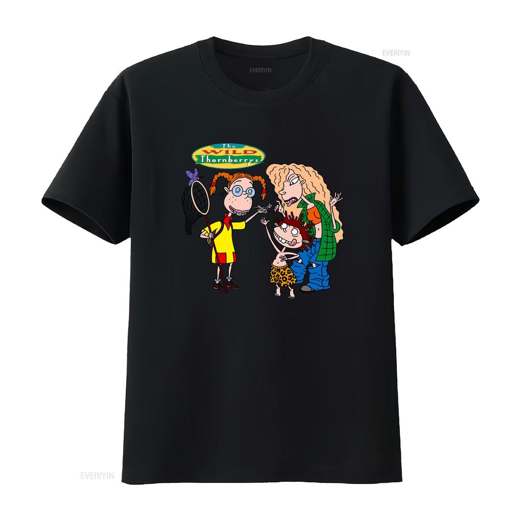 Wild Thornberrys Bugcatcher Eliza Donny And Debbie Cartoon Print T Shirt S 2Xl Light Blue vintage Washed Comfortable fashion