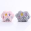 1pc Cute Paw-shaped Cat Plush Toy Coral Fleece Interactive Pet Chew Toys for Kitten Teeth Cleaning Bite Resistant Cat Pillow Toy