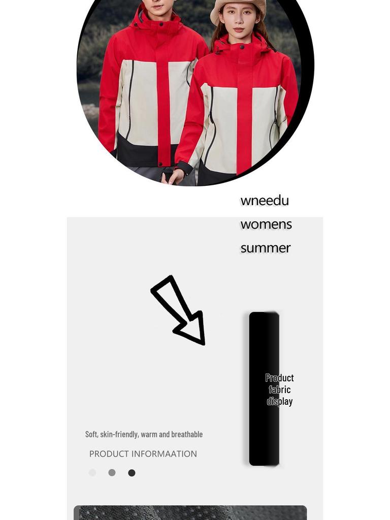 Windproof Waterproof Embroidered Logo Jacket for Outdoor Travel, Workwear, and Mountaineering