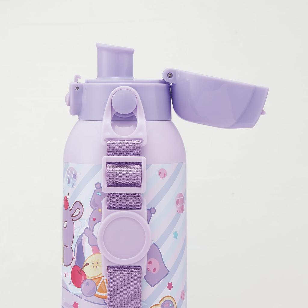 Skater Wasser Sanrio Kuromi Ausgefallene Snacks für Edelstahl Sport Kinderflasche, 600ml, & Süßigkeiten, Mädchen, Isoliert, Stahl, Leicht, Flasche, STCH6-A