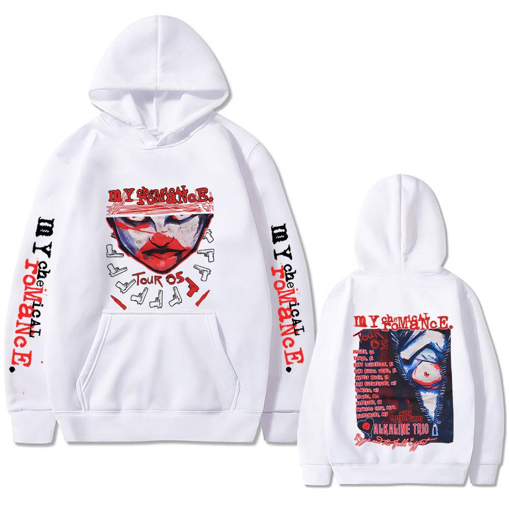 90er Punkband My Chemical Romance Tour 2005 Hoodie Herren Damen Gothic Mode Street Übergroßer Pullover Männlich Fleece Baumwolle Kapuzenpullover