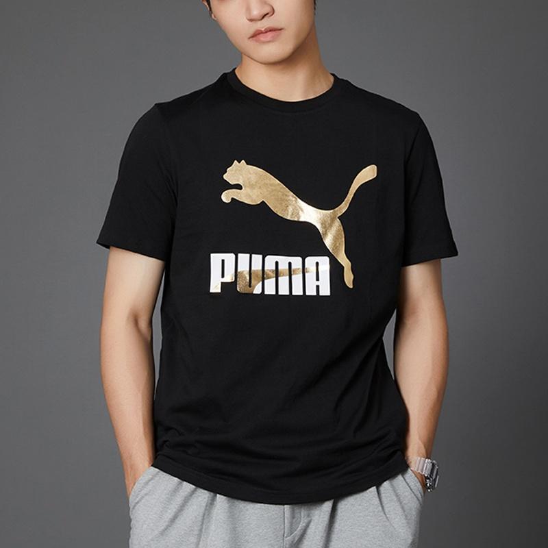 Puma Classics Logo T-Shirt 'Black Gold' Men's 532280-01
