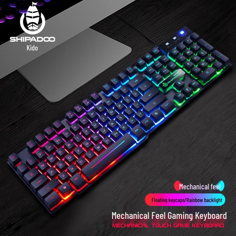Waterproof Rainbow Backlit Gaming Keyboard & Mouse Set for Home or Office