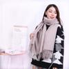 Warm Solid Color Cashmere Wool Scarf Winter Tassel Unisex Shawl Solid Color Scarf for Women