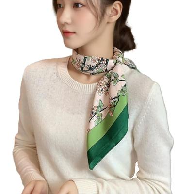 Scarf 70 X 70 Cm Square Stole Pattern Scarf Sun Protection Sunburn Protection Neck UV Protection Commuting Travel Bag Ornament Bandana Gift [MOOKISOO]