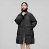 XueZhongFei Damen 2025 Winter Mittellange Daunenjacke mit Pelzkragen