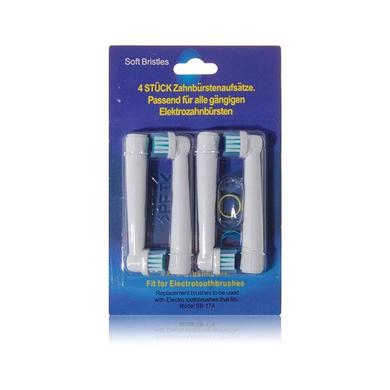 

4PCS Электрическая зубная щетка главы Замена для устных B сопла мягкая щетина Vitality Двойной Чистый