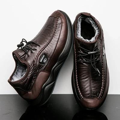 Fashion Brand Winter Men's Boots Microfiber Leather Snow Boots Man Plush Warm Causal Shoe Waterproof Men Boots Male Sneakers 2024